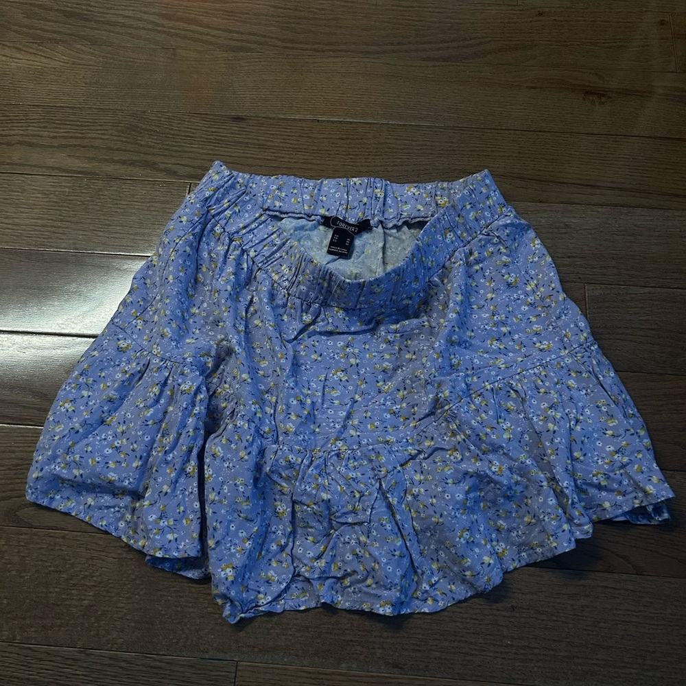 FOREVER 21 Floral Blue Skirt